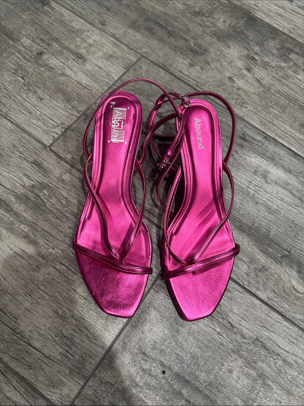 Abound Metallic Hot Pink Strappy Heels